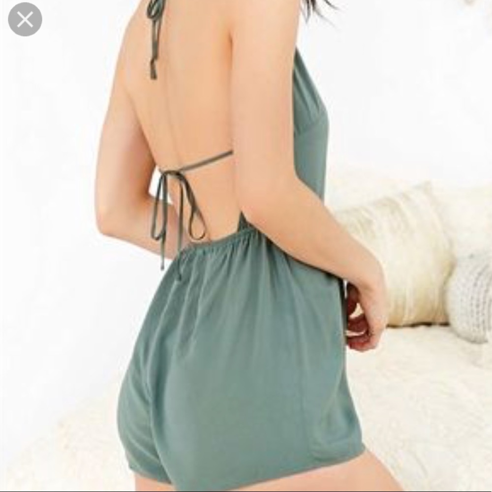 Green halter romper